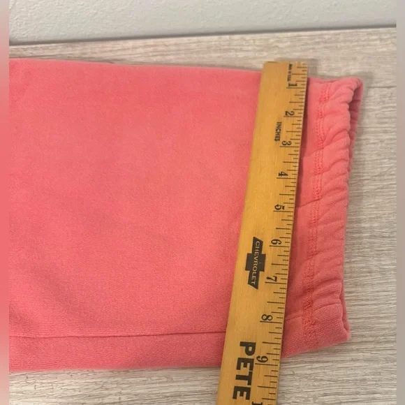 Abercrombie & Fitch Cropped Sweatpants Butt Spell Out Pink y2k 90s Size Medium - Picture 5 of 10